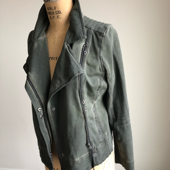 Marrakech Army Green Military Inspired Biker Jacket - Picture 3 of 9